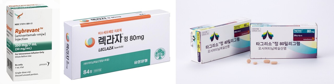(사진 왼쪽부터)얀센 리브리반트+렉라자, 아스트라제네카 타그리소