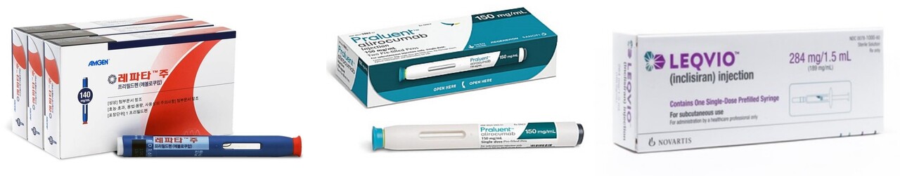(왼쪽부터) 암젠 레파타, 사노피 프랄런트, 노바티스 렉비오