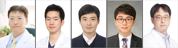 사진. (왼쪽부터) 김진원 교수, 강동오 교수, 유홍기 교수, 남형수 교수, 김선원 교수