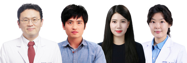 사진.  (왼쪽부터) 황진욱 교수,  황인태, 교수, 함성원 교수,  김초희 교수