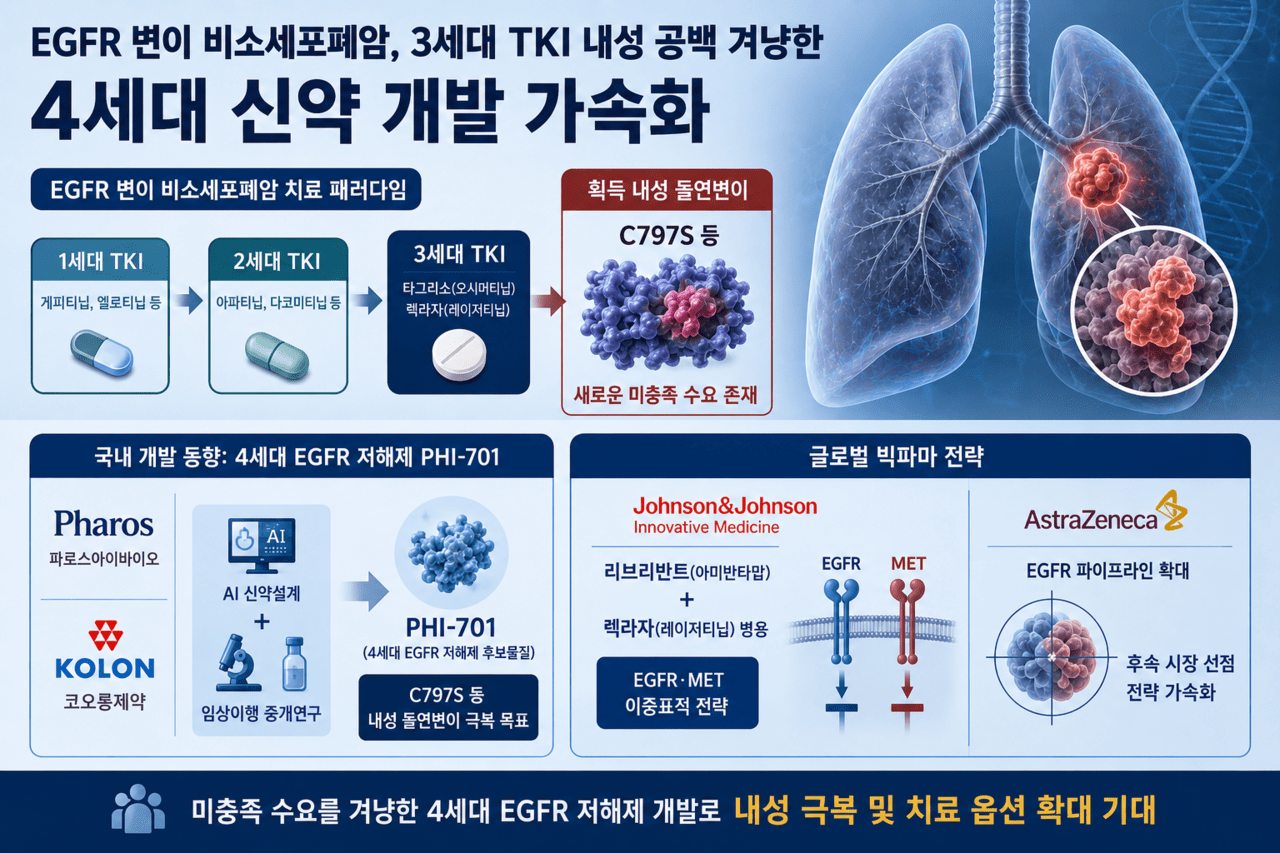 타그리소·렉라자 다음은? 4세대 EGFR 신약 개발 '가속' - 뉴스 썸네일 이미지